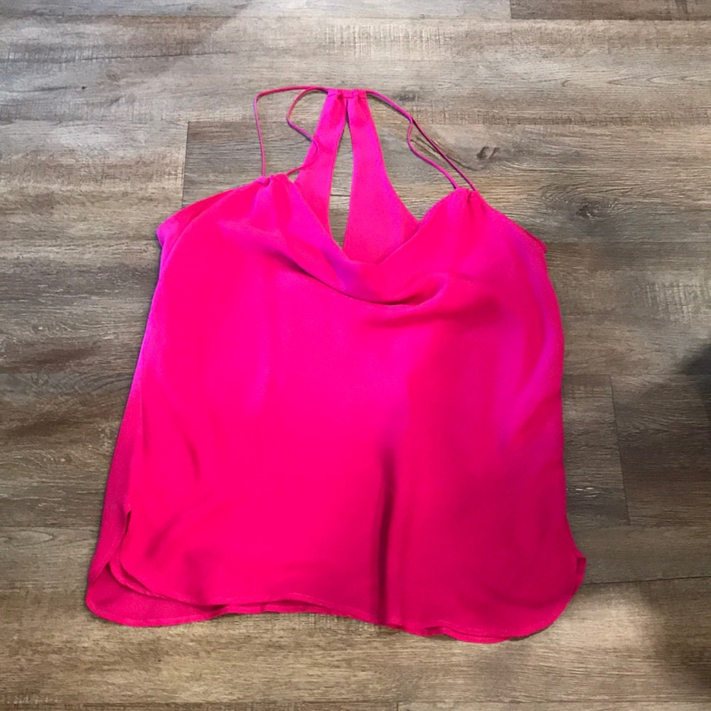 Fuchsia silk spaghetti strap top
